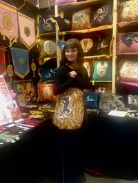 Image 9 of Leopard print panther patch large shoulder bag