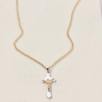 Image 2 of 2Tone Crucifix  Necklace
