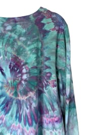 Image 8 of 1XL Ladies Long-Sleeve Stretch Tee in Mermaid Spiral Ice Dye