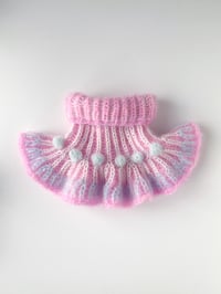 Image 2 of Sofie and Iris Pink, Pastel Ice Crystal and Pastel Blue Mohair Collar