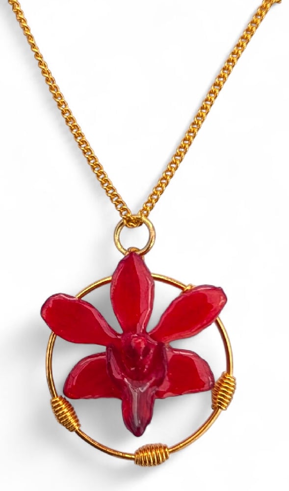 Image of Gold Wirework Mini Orchid Pendants