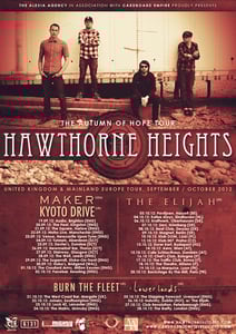 Image of 1 X TICKET: HAWTHORNE HEIGHTS | HOBOS BRIDGEND | SUNDAY SEPTEMBER 30TH 2012