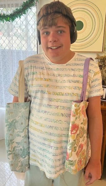 Upcycled Lined Linen Tote Bags - Made by Archie