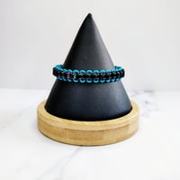 Image 3 of Teal Bar Bead Bangle Bracelet