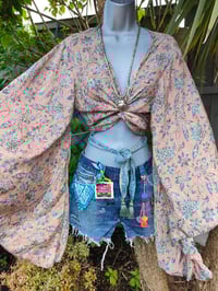 Image 2 of Vintage Levi 501 cut off shorts - waist 30 inches peace love music