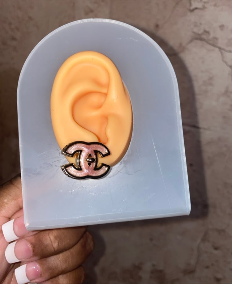 Image of Pink “CC” Studs