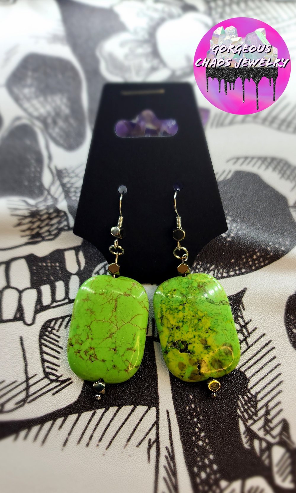 Image of Green Magnesite Earrings 