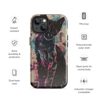 Image 16 of Colorful Watercolor Paint Splatters Black Cat Tough Case for iPhone®