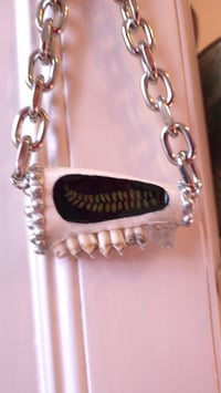 Image 6 of Sheep jaw with fern inlay statement necklace