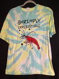 Image 1 of LARGE  Shrimply Irresistible Blacklight Reactive Tie Dye Shirt 2