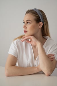 Image 3 of Juliette Satin Hairband / Gray