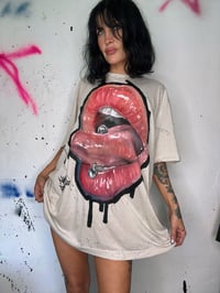 Image 3 of “TONGUE RING” CUSTOM PAINTED T-SHIRT SIZE 2XL