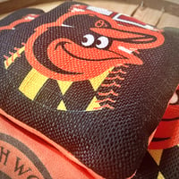 Image 2 of Orioles - Maryland Flag Baseball Cornhole Bags