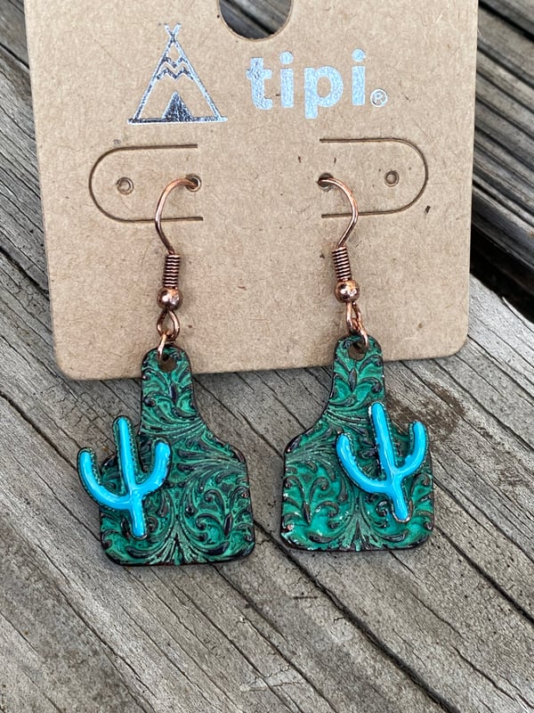 Image of Cow Tag earrings