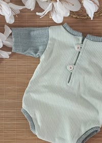 Image 2 of Newborn boy photoshoot bodysuit | Amir | sage | celadon