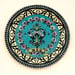 Image of Bella Vita Plate Teal Blue/Gold leaf 