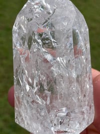 Image 8 of Crackle Quartz Crystal Point With Rainbows #1452