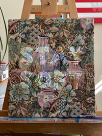 Image 5 of Original Secret Word Embroidery Artwork - “STAY SOFT” (Vase Tapestry)
