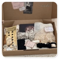 Image 3 of box of vintage french lace and sewing notion supplies