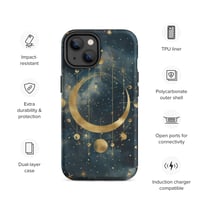 Image 14 of Blue and Gold Celestial Moons Design Tough Case for iPhone®