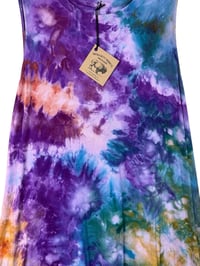 Image 4 of XXL Knit Pocket Tank Dress in Earthy Rainbow Ice Dye