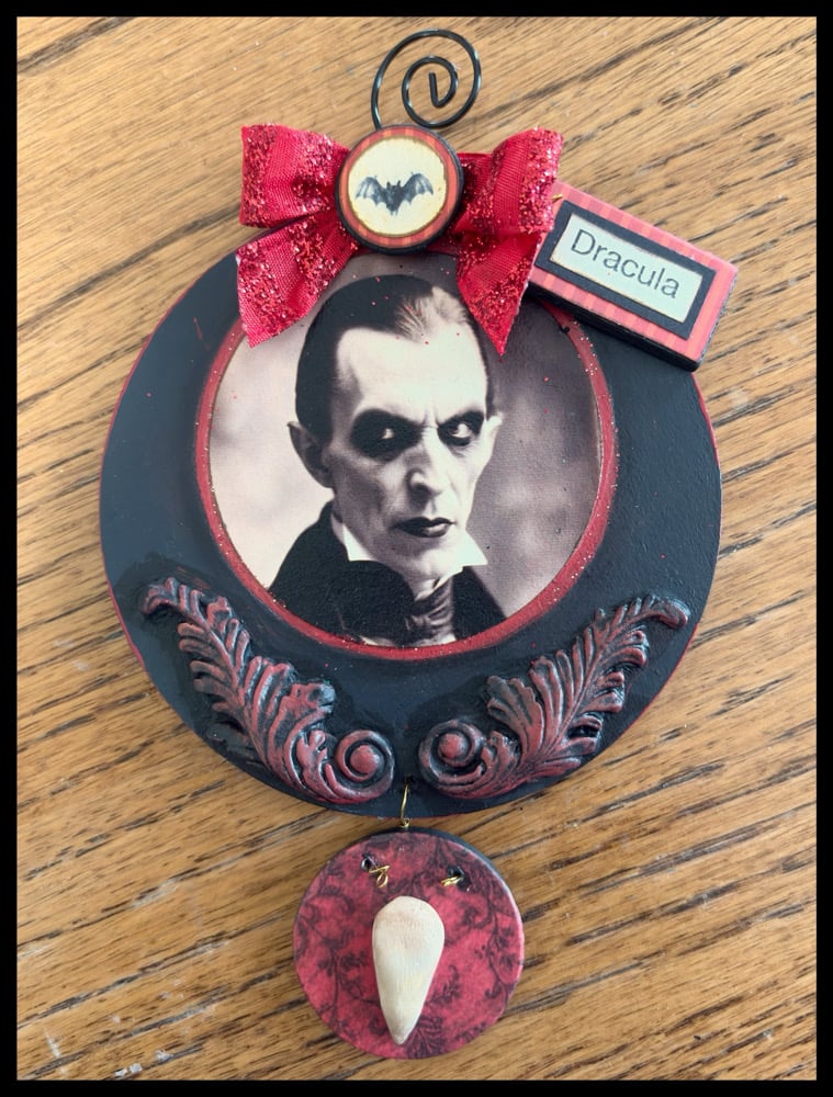 Image of Halloween Dracula Vampire ornament assemblage Goth