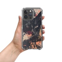 Image 2 of Beautiful Black Cat Face Splatter Painting Clear Case for iPhone®