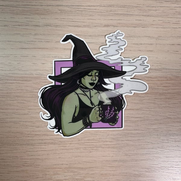 Image of hot coffee witch sticker