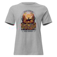 Image 7 of Women's Relaxed T-Shirt, Wildflowers, Wild Horses Western Graphic T-Shirt – Horse & Floral Tee