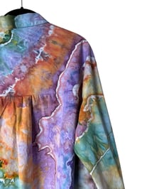 Image 8 of ♻️ UPCYCLED M (8) Topshop Boyfriend Shirt in Rustic Geode Ice Dye
