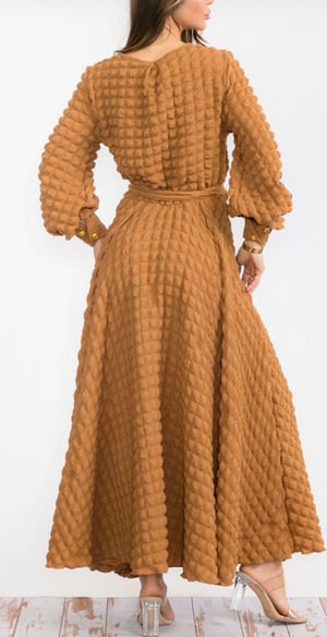 Image of POPCORN FABRIC MAXI DRESS