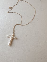 Image 1 of Pearl Cross Necklace