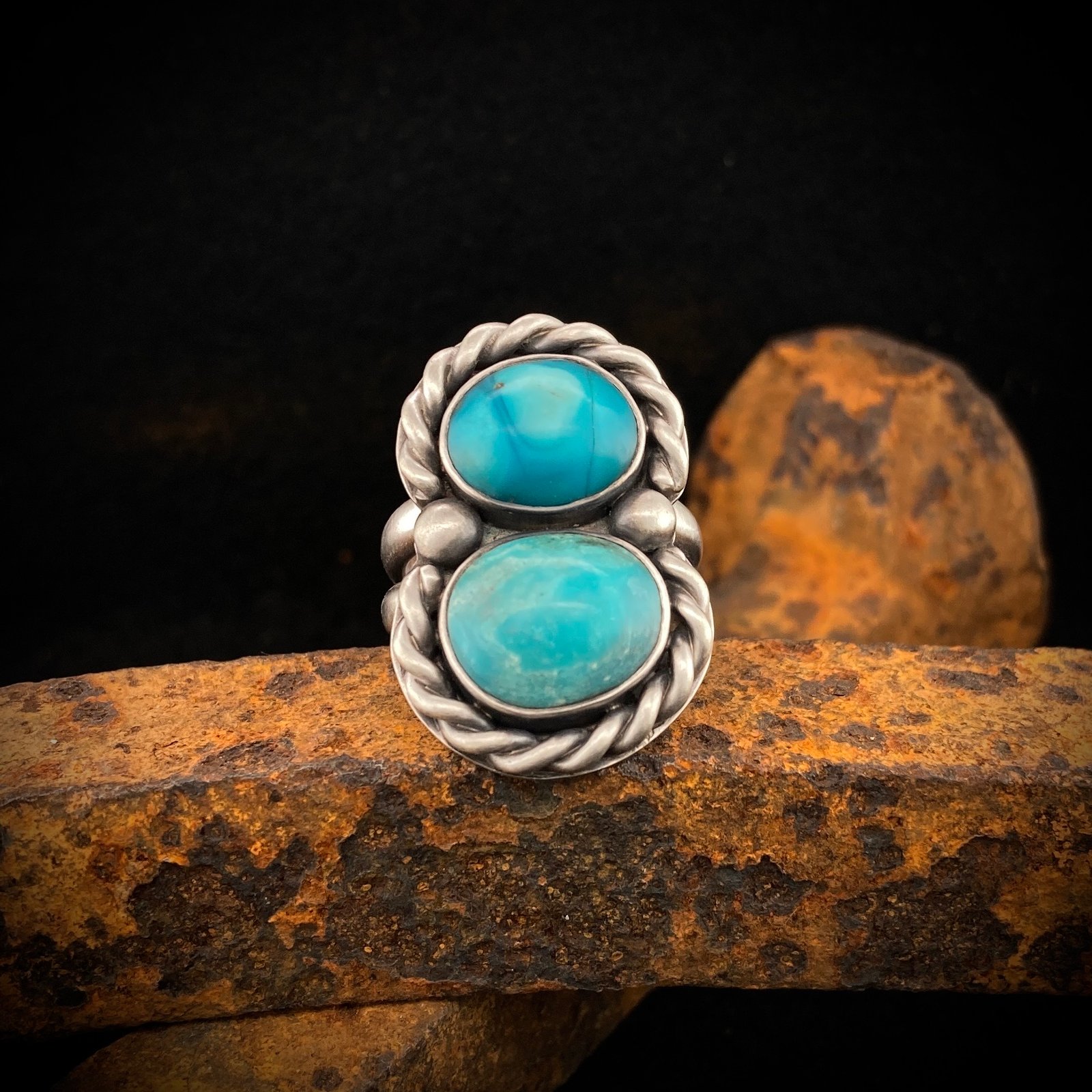 Vintage Sterling King sold Manassa Turquoise Ring