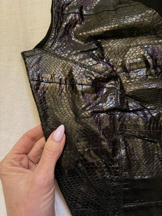 late 60s Ossie Clark black python snakeskin vest waistcoat