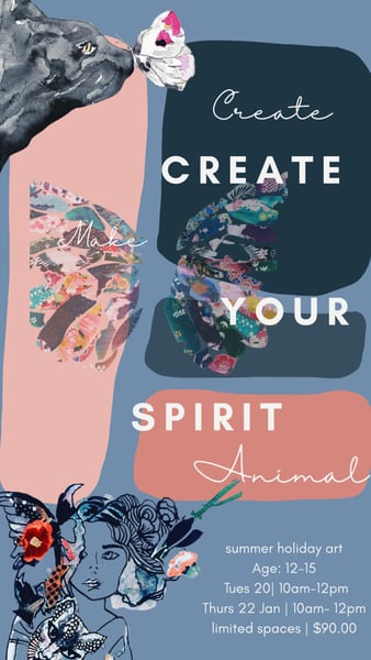 Image of Create Your Spirit Animal | Age 12-15| Thurs 22 Jan 10-12  copy