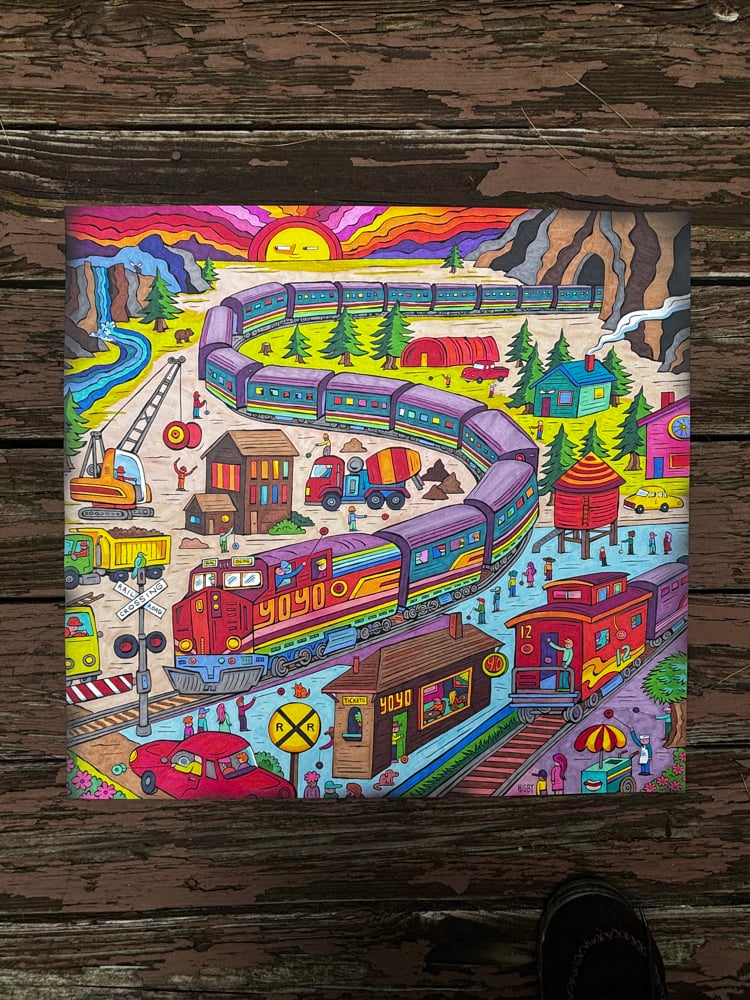 Image of The Yo-Yo Train original ink illustration 22x22
