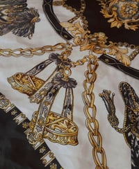 Image 4 of Black & White Silk Head Scarf 