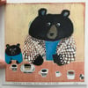 Small square art print-Bears with cake 