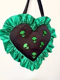 Image 1 of PREORDER Alien Heart Ruffle Bag 💚👽