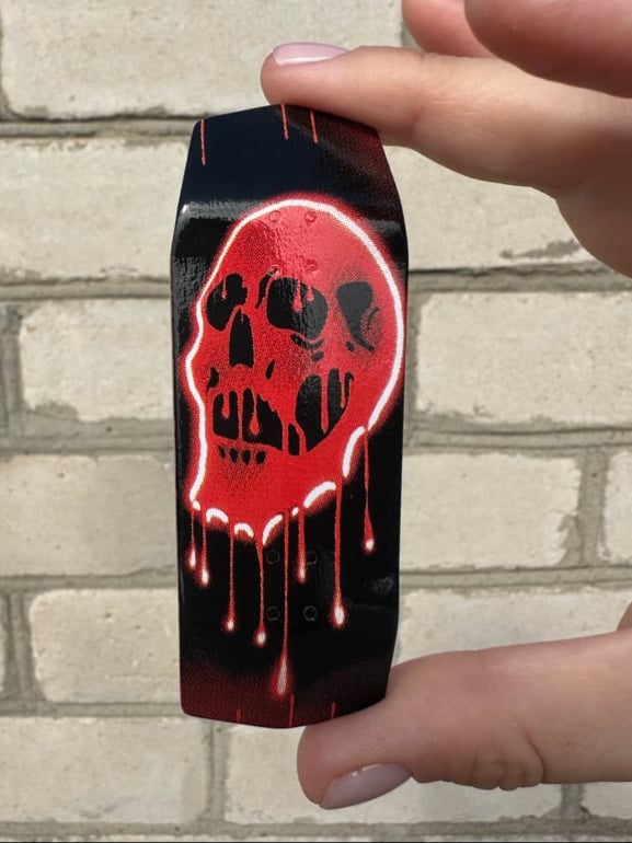Image of Red neon skull graphic deck