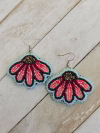 Image 1 of Pink Coneflower earrings 