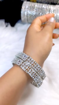 Image 2 of 2 Pieces American Diamond Bangles Set_GPB_1231