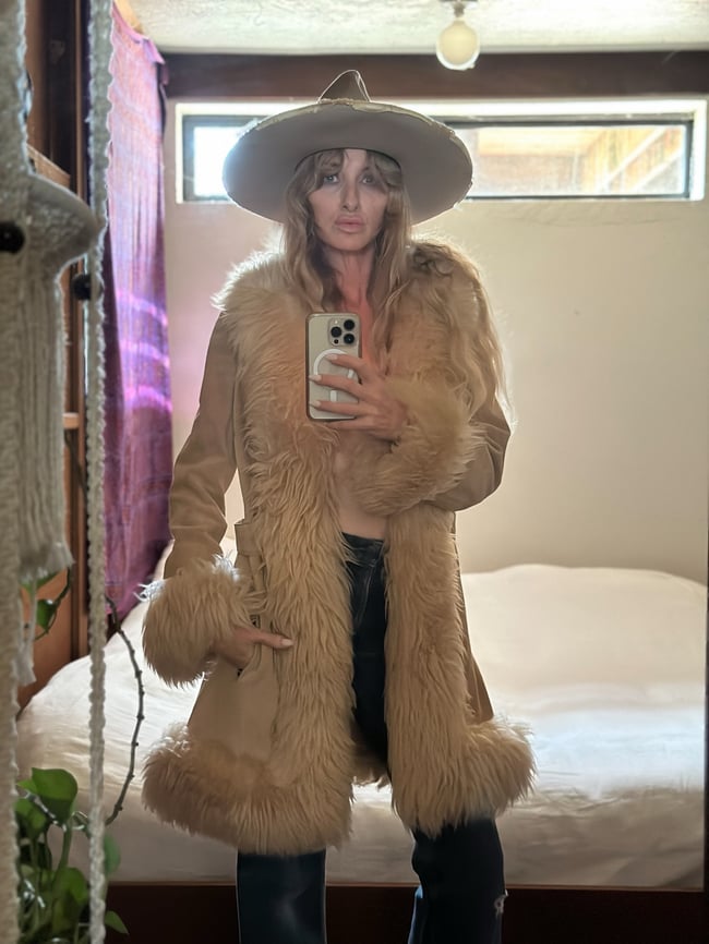 late 60s suede and sheepskin coat 
