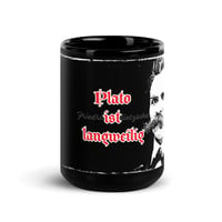 Friedrich Nietzsche Plato ist langweilig Black Glossy Mug