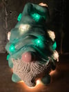 Green And White Spider Themed Ceramic Gnome Night Light Lamp