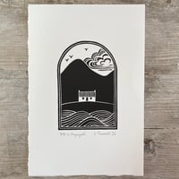 Image 2 of 'Môr a Mynydd' Linoprint