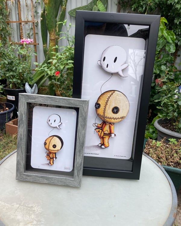Image of "Sam and His Ghost Balloon" Shadow Box