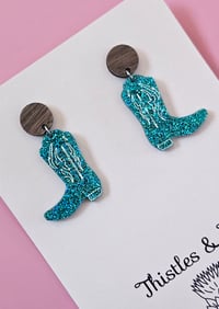 Image 3 of Western Boot Glitter Dangles 