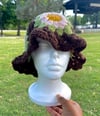 Brown Flower Granny Square Hat