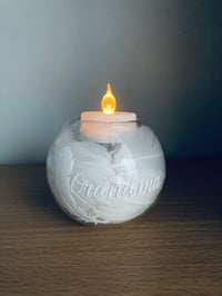 Image 3 of Personalised Memorial Feather Tea Light